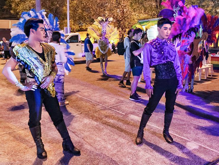 Performers posing at Chiang Mai Pride, gay parade in Chiang Mai, Thailand, photo by Ivan Kralj