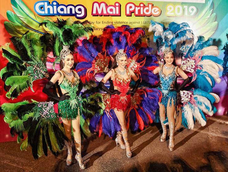 Performers posing at Chiang Mai Pride, gay parade in Chiang Mai, Thailand, photo by Ivan Kralj