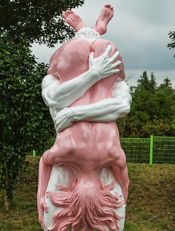 Exhibit at Jeju Loveland sculpture park in Jeju Island, South Korea, photo ...