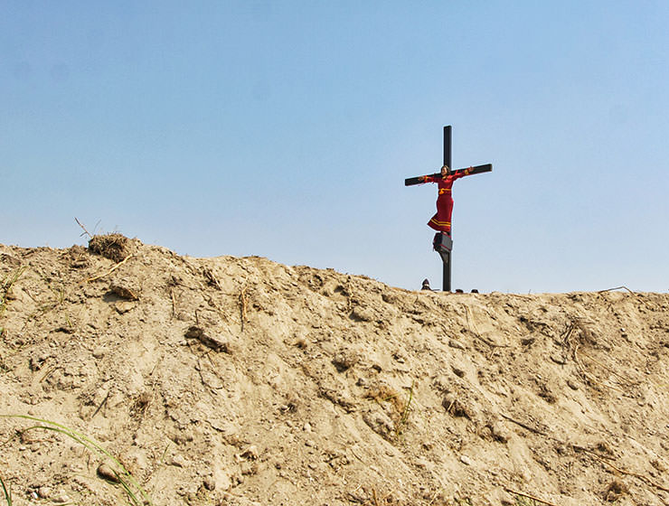 The crucifixion in Pampanga, San Fernando, is the highlight of the Maleldo 2019, Holy Week Philippines, here devotees get crucified in San Pedro Cutud, photo by Ivan Kralj