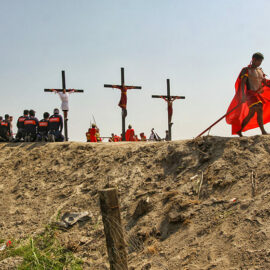 The crucifixion in Pampanga, San Fernando, is the highlight of the Maleldo 2019, Holy Week Philippines, here devotees get crucified in San Pedro Cutud, photo by Ivan Kralj