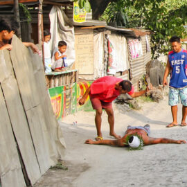 Magdarame devotees relive Christ's passion by carrying heavy crosses and flagellating themselves in San Fernando, Pampanga, during the Maleldo 2019, Holy Week Philippines, photo by Ivan Kralj