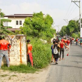 Magdarame devotees relive Christ's passion by carrying heavy crosses and flagellating themselves in San Fernando, Pampanga, during the Maleldo 2019, Holy Week Philippines, photo by Ivan Kralj