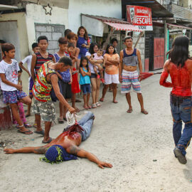 Magdarame devotees relive Christ's passion by carrying heavy crosses and flagellating themselves in San Fernando, Pampanga, during the Maleldo 2019, Holy Week Philippines, photo by Ivan Kralj