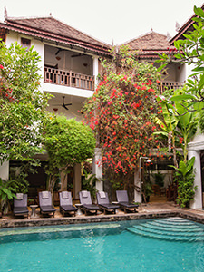 View of the swimming pool at Rambutan Resort in Siem Reap, Cambodia, photo by Ivan Kralj