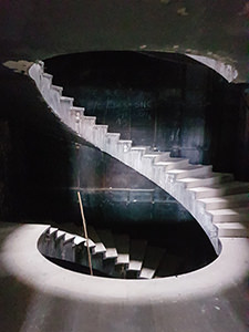 Spiral staircase in Hotel Belvedere Dubrovnik, one of the abandoned hotels in Croatia, photo by Benjamin Martin