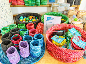 Everyday objects made out of recycled plastic bags in the store of Rehash Trash, Siem Reap's social enterprise that provides job opportunities to the street families in Cambodia, photo by Ivan Kralj