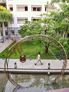 The art exhibits in the green yard of the Treeline Urban Resort, an eco-friendly hotel in Siem Reap, Cambodia, photo by Ivan Kralj