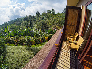 Narrow balcony with jungle views over Northern Bali from Munduk Moding Plantation, nature resort in Bali, Indonesia, photo by Ivan Kralj