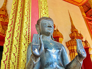 One of Buddha statues in Haw Phra Kaew in Vientiane, Laos, photo by Ivan Kralj