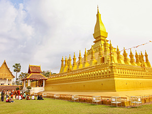 Golden stupa of Pha That Luang, one of the top attractions in Vientiane, Laos, photo by Ivan Kralj