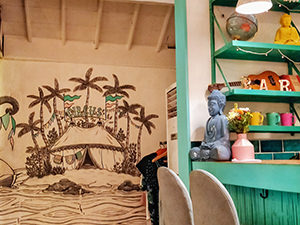 Sea Circus bar and restaurant, with decor celebrating circus, sea themes and Buddhism, photo by Ivan Kralj