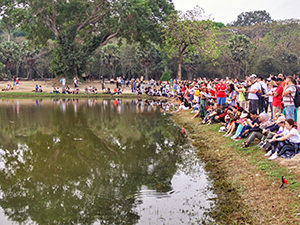 Crowds gathering at the southern reflection pond, trying to photograph Angkor Wat sunrise, photo by Ivan Kralj