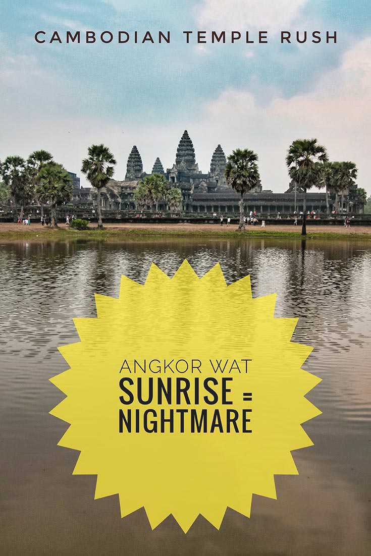Angkor Wat at sunrise becomes a visitor's nightmare. Hundreds of people fight for the best shot of the most famous Cambodian temple! Is elbowing worth it? What is the best way to visit Angkor Wat?
