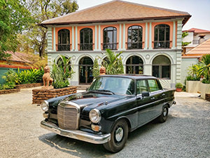 Vintage Mercedes in front of the Heritage Suites Hotel in Siem Reap, Cambodia, photo by Ivan Kralj