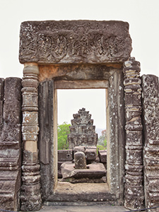 Linga sculpture at the top of the Phnom Bakheng, temple pyramid in Angkor, Cambodia, photo by Ivan Kralj