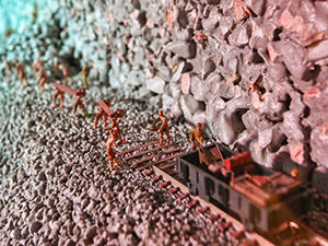 At Thailand-Burma Railway Centre, also known as Death Railway Museum, a model presents how the infamous train track was laid in Thai jungles during the Second World War, photo by Ivan Kralj