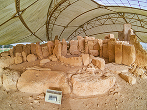 Hagar Qim, one of the megalithic temples of Malta, is protected with a vast canopy against the extreme weather, photo by Ivan Kralj