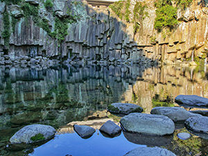 The enchanting fairies' pond at Cheonjeyeon Waterfalls in Jeju Island, South Korea, photo by Ivan Kralj