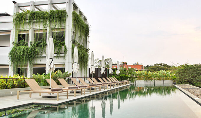 Swimming pool at Treeline Urban Resort, one of the bestselling bookings of 2019, in Siem Reap, Cambodia, photo by Ivan Kralj