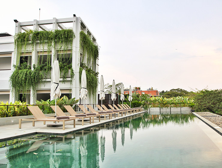 Swimming pool at Treeline Urban Resort, one of the bestselling bookings of 2019, in Siem Reap, Cambodia, photo by Ivan Kralj