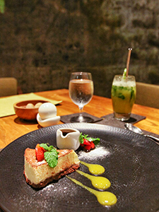 Cake served at The Gong Restaurant in The Santai Bali, Indonesia, photo by Ivan Kralj