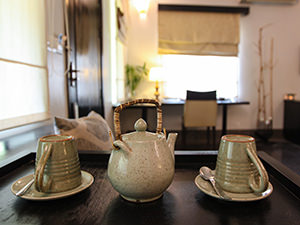 Tea set in one of the Sojourn Boutique Villas in Siem Reap, Cambodia, photo by Ivan Kralj