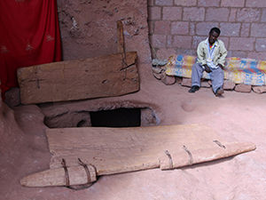 The exit of 35-meter long undeground tunnel at Bet Merkorios, Lalibela church believed to be a prison in the past, Ethiopia. Photo by Ivan Kralj