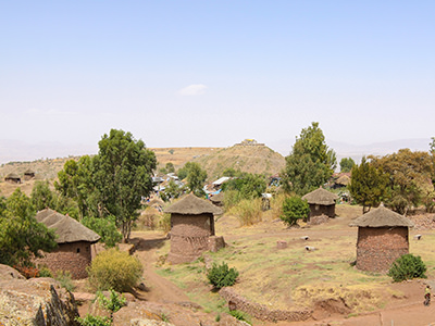 Lasta Tukuls, the traditional two-story round houses protected by UNESCO on World Heritage list, in Lalibela, Ethiopia. Photo by Ivan Kralj