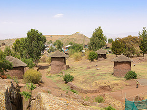 Lasta Tukuls, the traditional two-story round houses protected by UNESCO on World Heritage list, in Lalibela, Ethiopia. Photo by Ivan Kralj