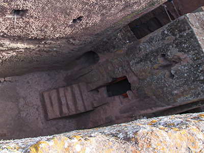 Tomb of Adam as seen from above, due to inaccessibility of the area because of the restoration works. Lalibela, Ethiopia. Photo by Ivan Kralj
