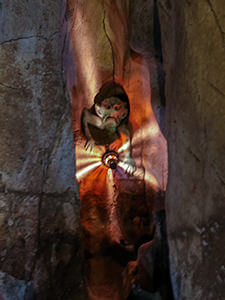 A sculpture of a demon protruding through the wall of Am Phu Cave, the Hell Cave of Vietnam's Marble Mountain, photo by Ivan Kralj