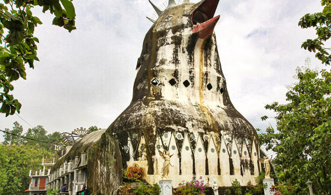 House of Prayer for All Nations in the Indonesian jungle is better known as the Chicken Church or Gereja Ayam, due to the resemblance of its architecture to the hen, even if its creator Daniel Alamsjah initially wanted to build a gigantic dove, Magelang, Java, photo by Ivan Kralj
