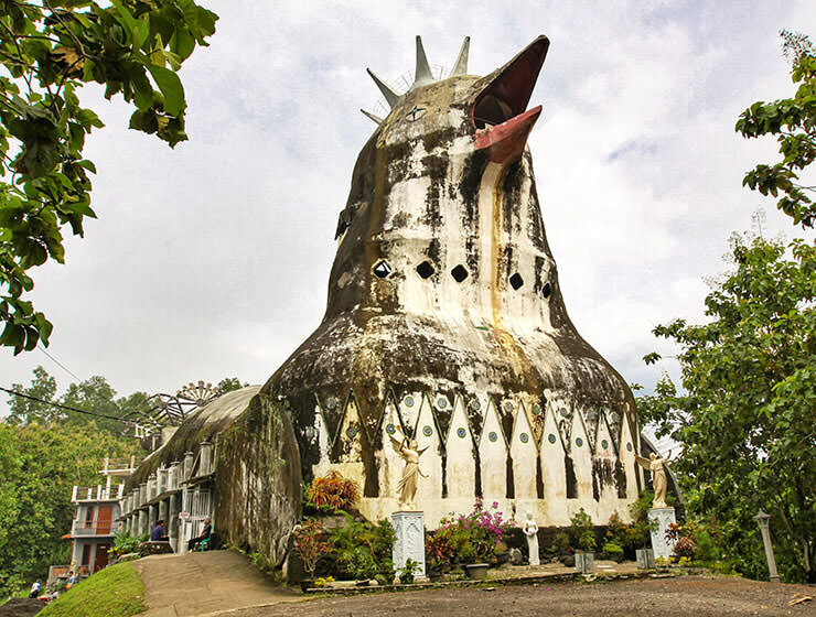 House of Prayer for All Nations in the Indonesian jungle is better known as the Chicken Church or Gereja Ayam, due to the resemblance of its architecture to the hen, even if its creator Daniel Alamsjah initially wanted to build a gigantic dove, Magelang, Java, photo by Ivan Kralj