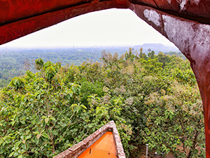 The view over the Indonesian jungle as seen through the beak of the Chicken Church, Gereje Ayam, Bukit Rhema, Central Java, Indonesia, photo by Ivan Kralj
