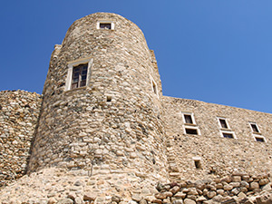 The round Tower of Glezos of the Kastro of Naxos, the castle above the Old Town in Chora, Naxos, Greece, photo by Ivan Kralj