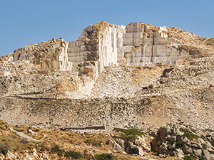 Marble mountain near Kinidaros in Naxos, Greece, photo by Ivan Kralj
