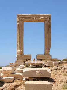 Portara, the great marble door of the Temple of Apollo on Palatia islet by the port of Naxos, Greece, photo by Ivan Kralj