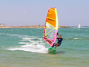 Wind surfer at Laguna Beach, Naxos, Greece, photo by Ivan Kralj