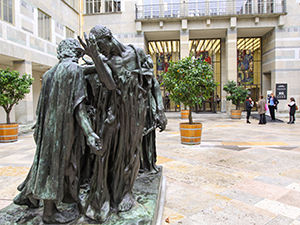 "Burghers of Calais" sculpture by Auguste Rodin in front of the Kunstmuseum, one of the best museums in Basel, Switzerland, photo by Ivan Kralj