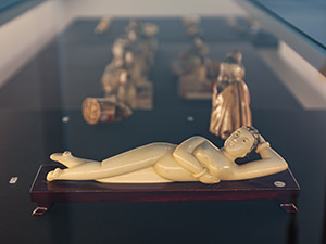 "Doctor's lady", Chinese ivory figurine for medical diagnosis or an erotic toy, as displayed in the Museum of Cultures, one of the best museums in Basel, Switzerland, photo by Ivan Kralj 