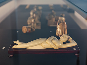 "Doctor's lady", Chinese ivory figurine for medical diagnosis or an erotic toy, as displayed in the Museum of Cultures, one of the best museums in Basel, Switzerland, photo by Ivan Kralj