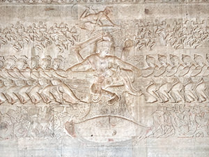 Churning of the Ocean of Milk - the bas-relief of the famous Hindu myth on the wall of Angkor Wat, Siem Reap, Cambodia, photo by Ivan Kralj