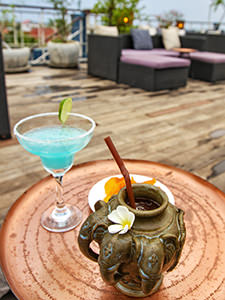 Cocktails served in Doung Tara, sky bar lounge at Sakmut Boutique Hotel, Siem Reap, Cambodia, photo by Ivan Kralj