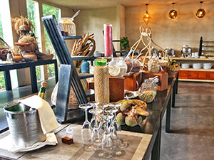 Breakfast buffet with sparkling wine at Sakmut Boutique Hotel in Siem Reap, Cambodia, photo by Ivan Kralj