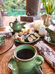 Afternoon tea with traditional cakes and savories at Tugu Lombok Indonesia, photo by Ivan Kralj