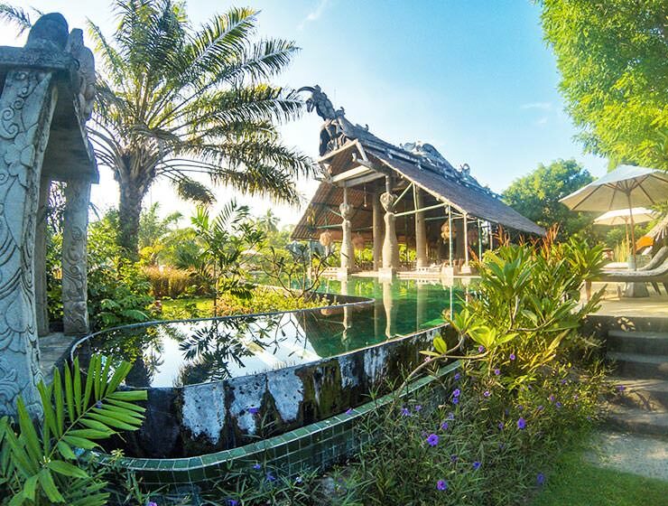 Swimming pool in front of Kokok Pletok restaurant at Hotel Tugu Lombok, Indonesia, photo by Ivan Kralj
