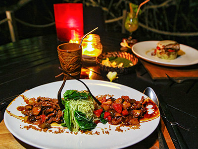 Candlelit dinner at the Pantai Restaurant in The Menjangan Resort, Bali, Indonesia, photo by Ivan Kralj