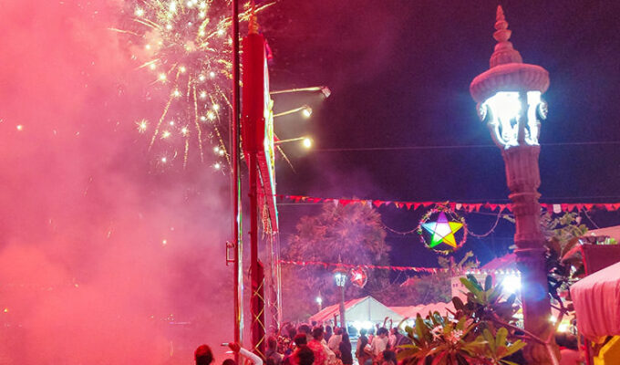 Fireworks at Khmer New Year celebrations in Battambang, Cambodia, photo by Ivan Kralj