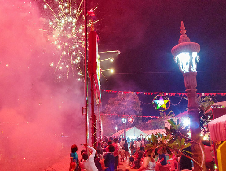 Fireworks at Khmer New Year celebrations in Battambang, Cambodia, photo by Ivan Kralj